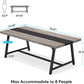 70.87 Inch Dining Table For 8 With Metal Frame In Gray