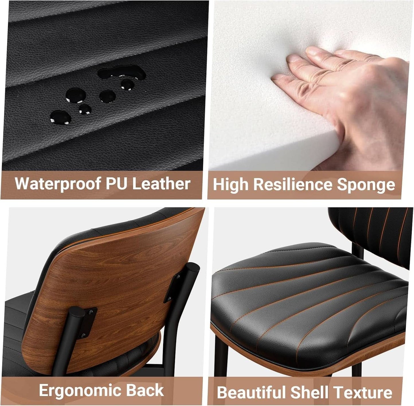 WalnutBack PULeather Dining Room Chairs Set Two Pack