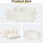 Corduroy Convertible Sofa Bed Three In One BeigeTone Sleeper