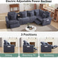 Grey Premium Power Recliner Modular Sectional Sofa
