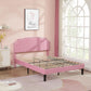 Queen Velvet Upholstered Platform Bed Frame Nailhead