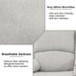 Grey White Microfiber Leather Recliner Sofa Set Living Room