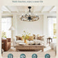 Powrify 36 Inch Industrial Farmhouse Ceiling Fan Light