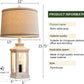 White Farmhouse Table Lamp Set With Dimmable Touch Control-1