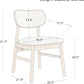 Cream Upholstered Dining Chairs Midcentury Oak Frame