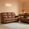 Brown Extra Wide Reclining Sofa Set Living Room Collection