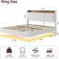 Floating King Bed Frame With LED Headboard Lighting