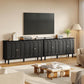 63 Inch Smoky Black Buffet Cabinet Adjustable Shelves