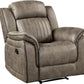 Sandy Brown Microfiber 3 Piece Reclining Living Room Set