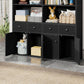 Vintage Black 78.7 Inch Floorstanding Library Bookcase