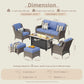Patio Furniture Set With 53 Inch Gas Fire Pit Table