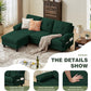 Eighty Six Inch Green Sectional Sofa Living Room Set