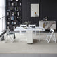 White Folding Extendable Dining Table Marble Storage