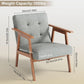 Gray Upholstered Contemporary Accent Chair With Walnut