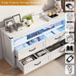 White Contemporary Wooden Dresser With LED Lighting