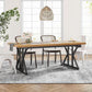 Farmhouse Dining Table 70.8 Inch Wood With Metal Legs