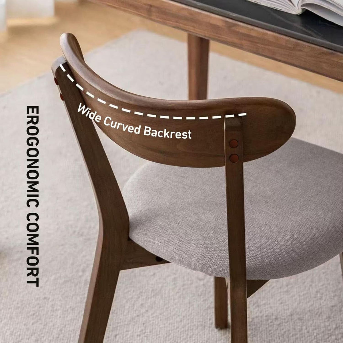 Curved Back Upholstered Contemporary Dining Chairs Four