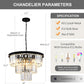 8 Light Black Crystal Chandelier Elegant Dining Fixture