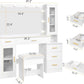 White 49.2 Inches Contemporary Vanity Desk Illuminated