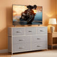 Light Grey Dresser TV Stand 45 Inch TV With Fabric Drawers