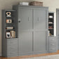 Gray Murphy Cabinet Bed Space Saving Storage Drawers-3