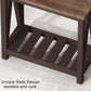 Espresso Narrow End Table With Shelf 23.6 Inch Rustic