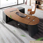 L Shaped Desk With Solid Wood 80 Inch Executive Work space Desk