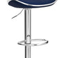 Blue Velvet Upholstered Adjustable Swivel Barstool Set Of 2