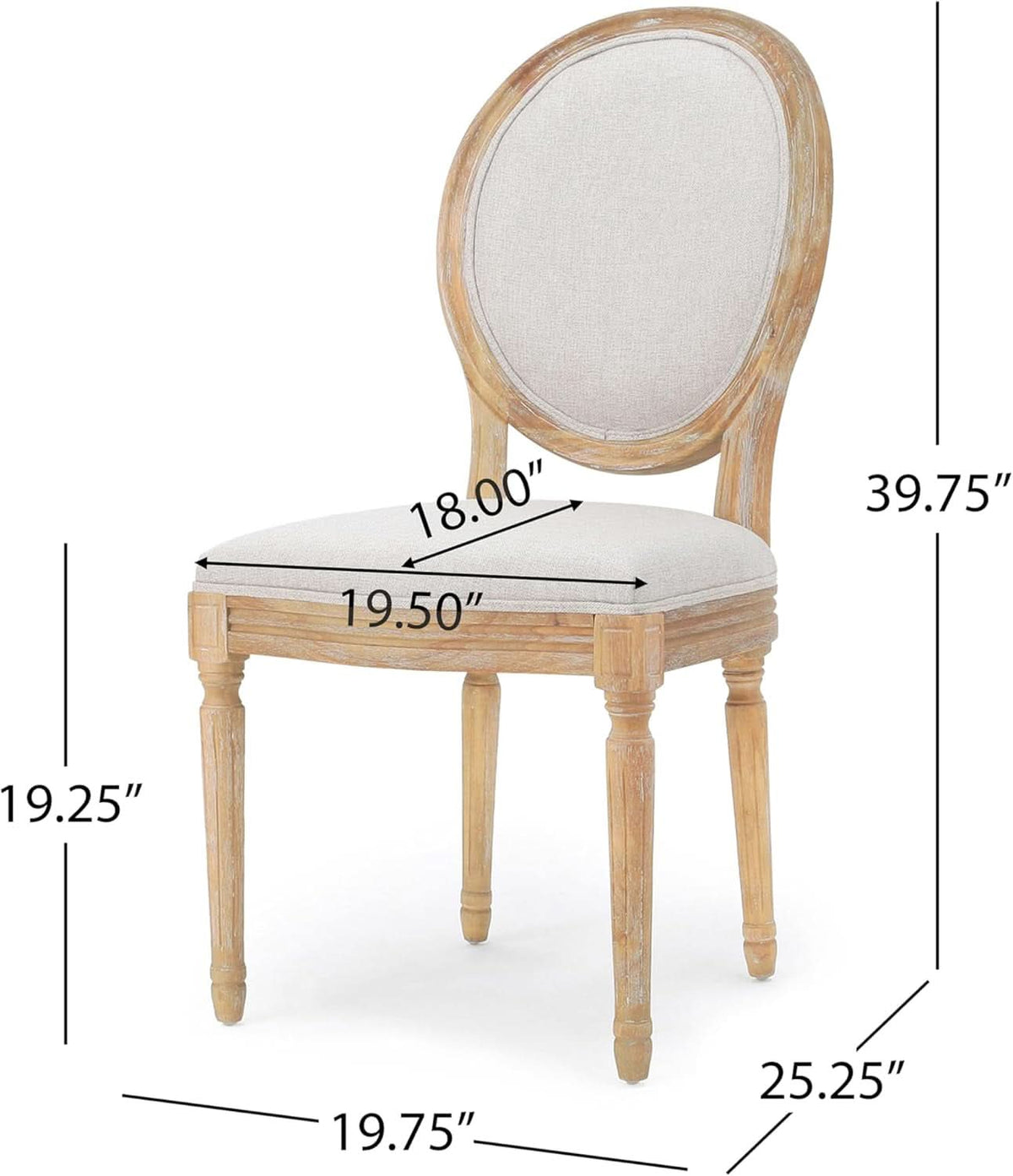 Phinnaeus Beige Polyester Fabric Dining Chairs Set Of 2