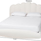 Floating King Bed Cream Boucle Engineered Wood Classic