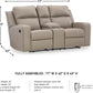 Manual Reclining Faux Leather Loveseat Beige Cupholders