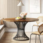 Round Dining Table 47 Inch Metal Base For Kitchen And Dining