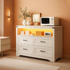 White Contemporary Wooden Dresser With LED Lighting