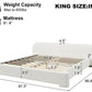 King Size Curved Headboard Platform Bed Snow White Finish