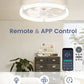 Flush Mount Ceiling Fan With Dimmable LED Lights White
