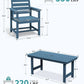 7 Piece Patio Dining Set Outdoor HDPE Table Blue Chairs-1