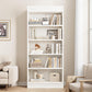 White Five Tiered Farmhouse Bookcase Double Fluted