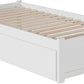 Twin Platform Bed White Footboard Trundle Included