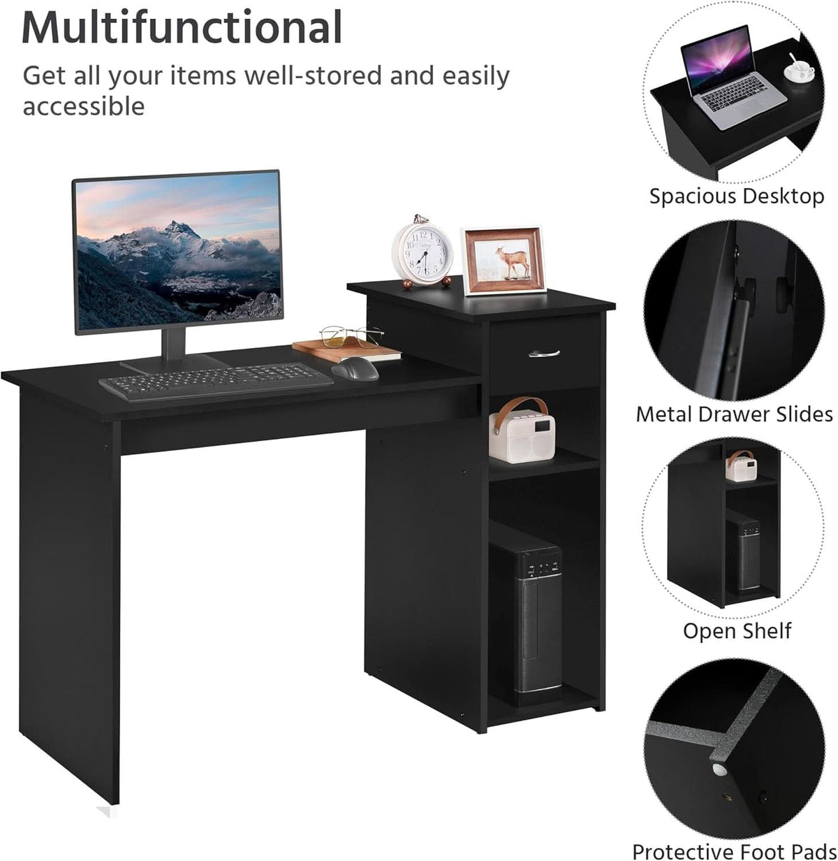 Modern Desk Drawer Shelves And Ergonomic Mesh Chair Set