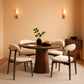 Light Camel Modern Midcentury Fabric Dining Chairs