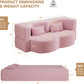 Powder Pink Ultra Comfort Contemporary Foldable Sleeper Sofa