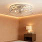 Contemporary 23 Inch White Gold Caged Ceiling Fan