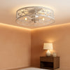 Contemporary 23 Inch White Gold Caged Ceiling Fan