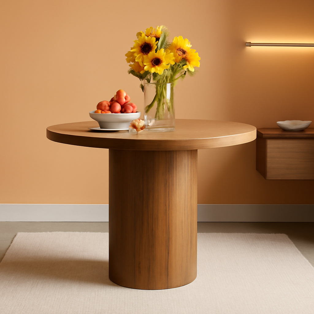 Circular Dining Table Thirty One Inch Sturdy Base Design