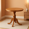 Round Pedestal Dining Table Thirty Six Inch Natural Finish Polished