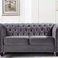 Modern Pink Velvet Chesterfield Loveseat With Tufted Back