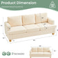Beige Chenille Sleeper Sofa Three-Seater Loveseat Set
