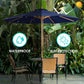 9ft Bamboo Outdoor Patio Umbrella Pulley Lift Market Umbrella