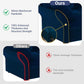 Blue Queen Size Three In One Convertible Sleeper Sofa