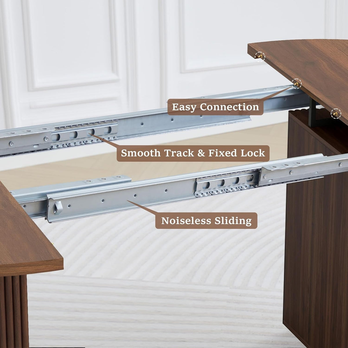 Modern Farmhouse Walnut Round Extendable Dining Table